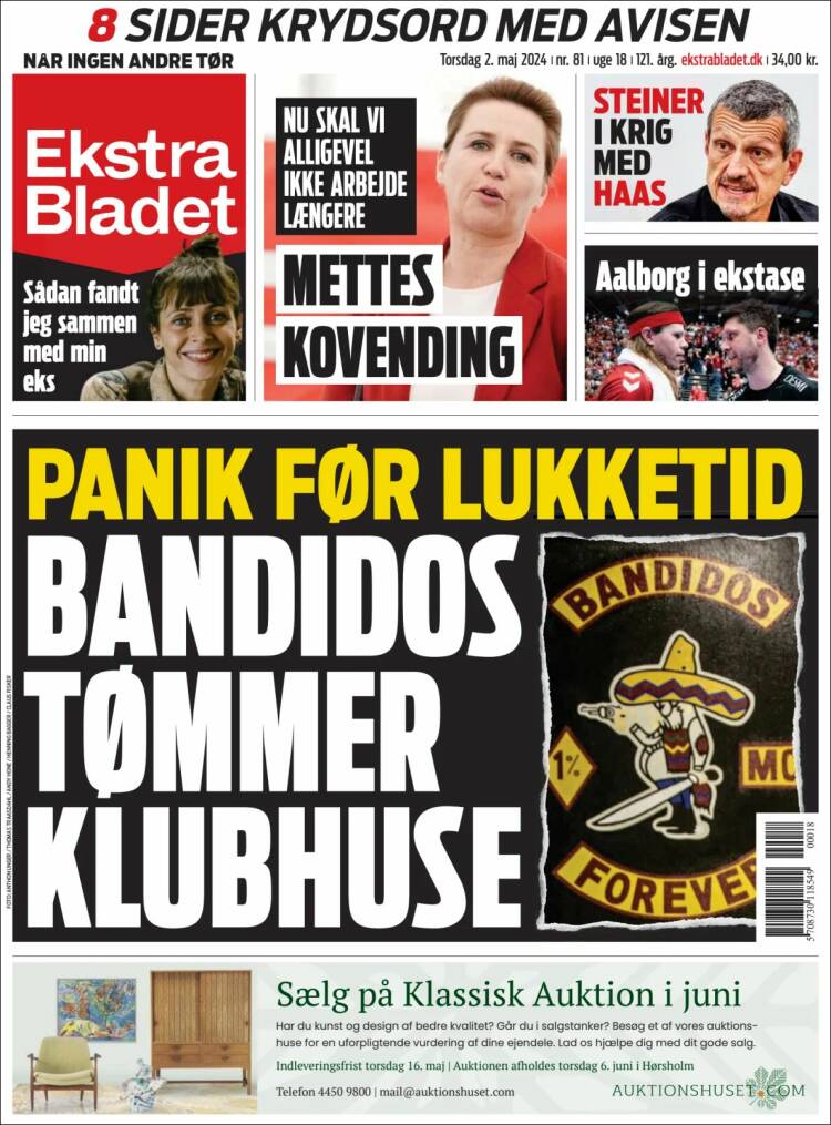 Portada de Ekstra Bladet (Dinamarca)