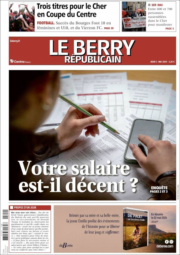 Portada de Berry Republicain (Francia)