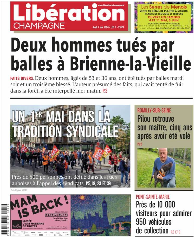 Portada de Libération Champagne (Francia)