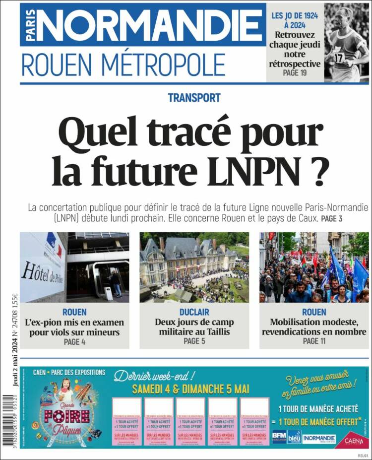 Portada de Paris Normandie (Francia)