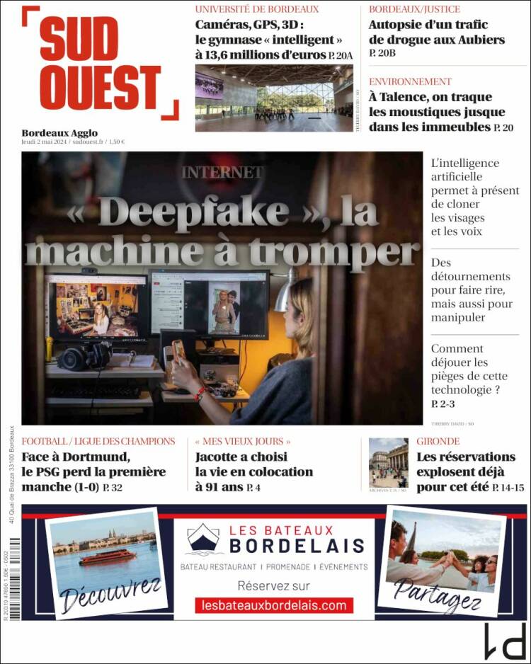 Portada de Sud Ouest (Francia)