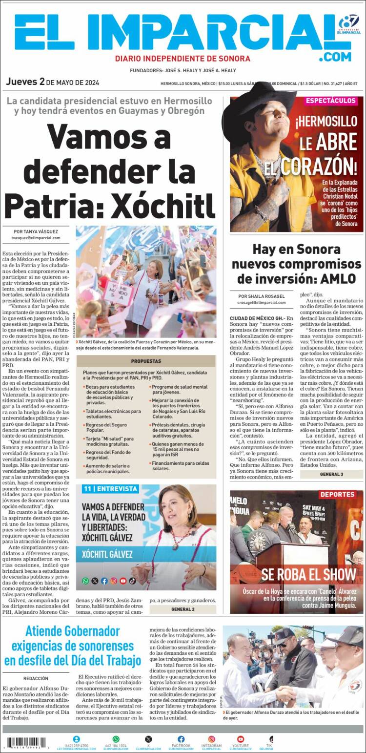 Portada de El Imparcial (México)