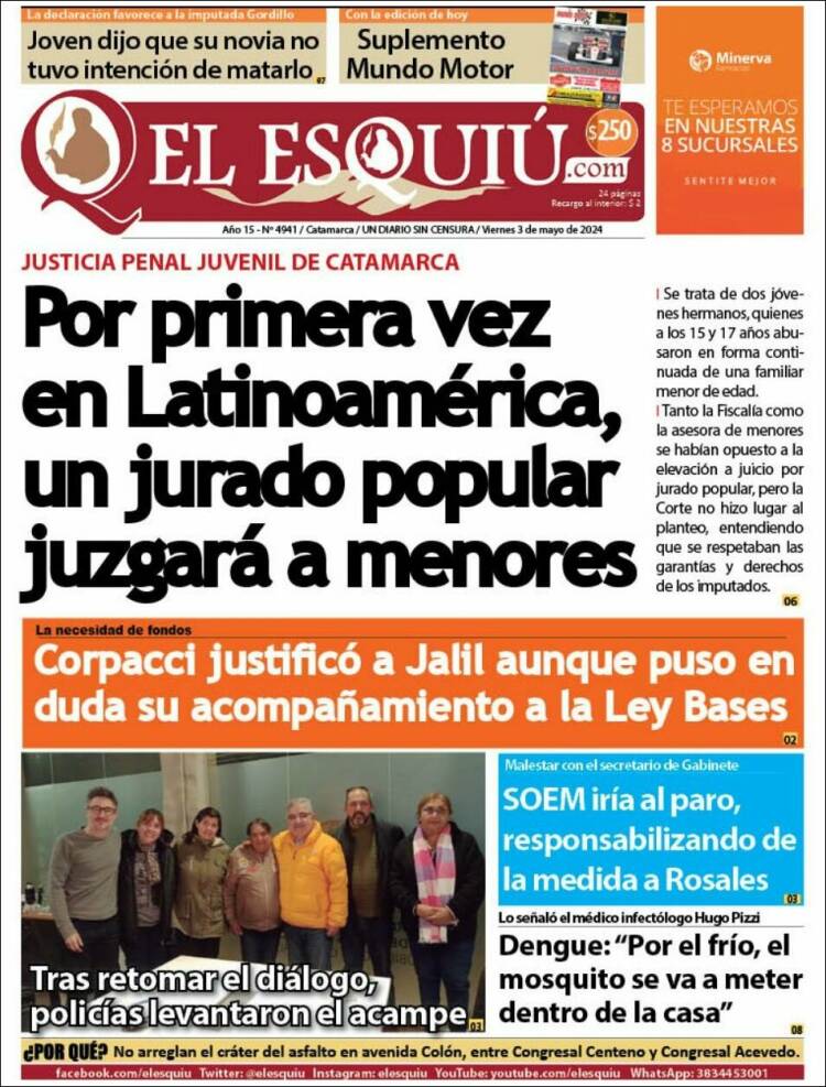 Portada de El Esquiu (Argentina)