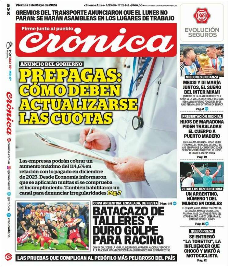 Portada de La Voz del Chaco (Argentina)