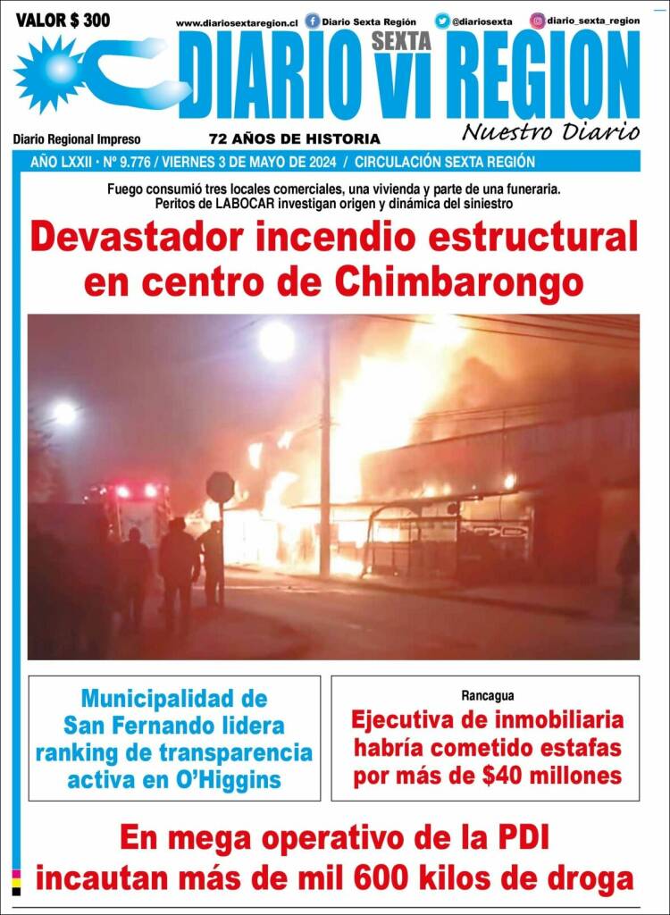 Portada de Diario VI Región (Chile)