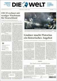 Portada de Die Welt (Germany)