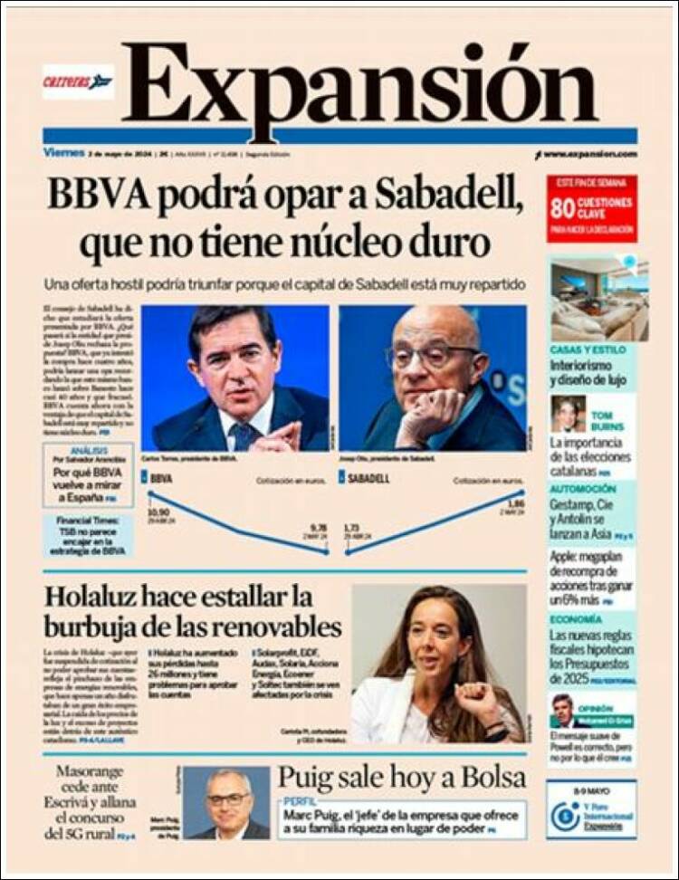 Portada de Expansión (Espa&ntilde;a)