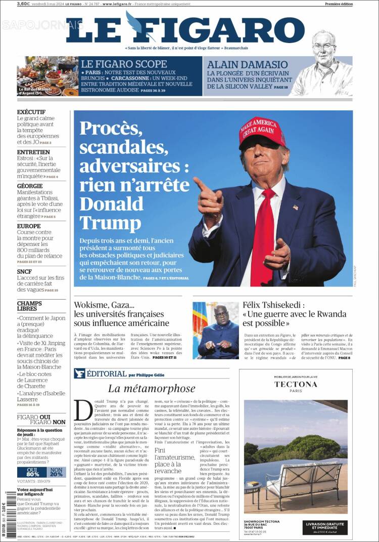 Portada de Le Figaro (Francia)