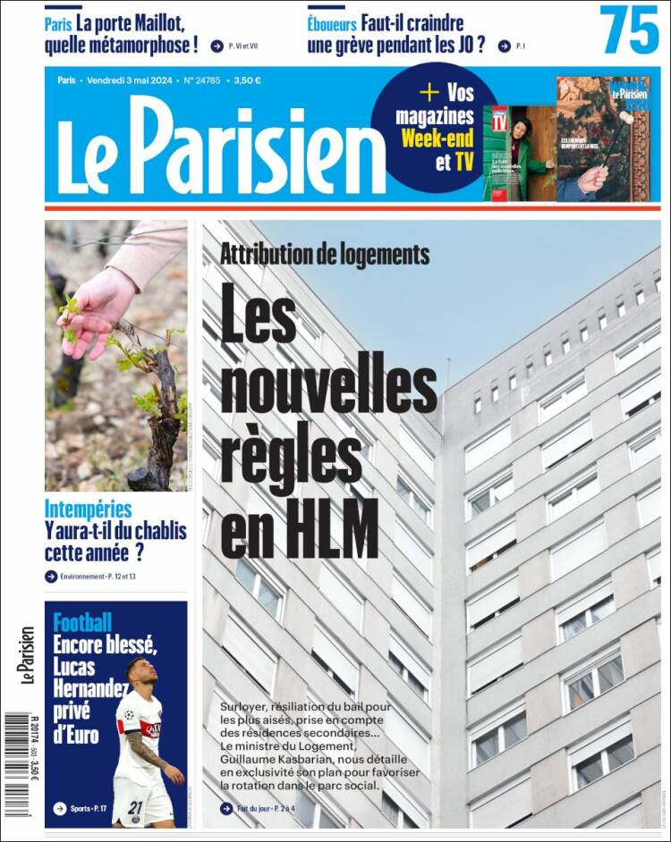 Portada de Le Parisien (Francia)