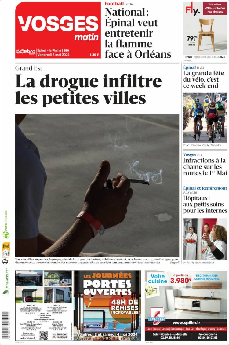 Portada de Vosges Matin (Francia)
