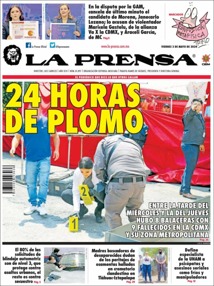 Portada de La Prensa (México)