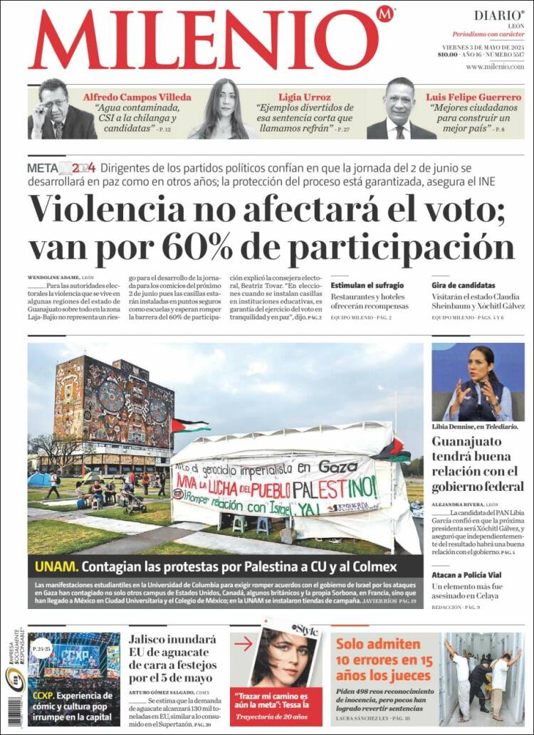 Portada de Milenio de León (México)