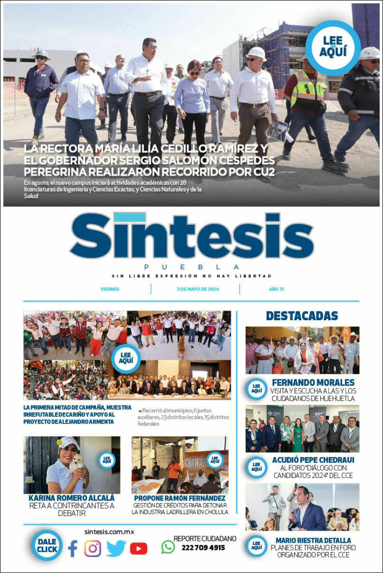 Portada de Síntesis - Puebla (México)