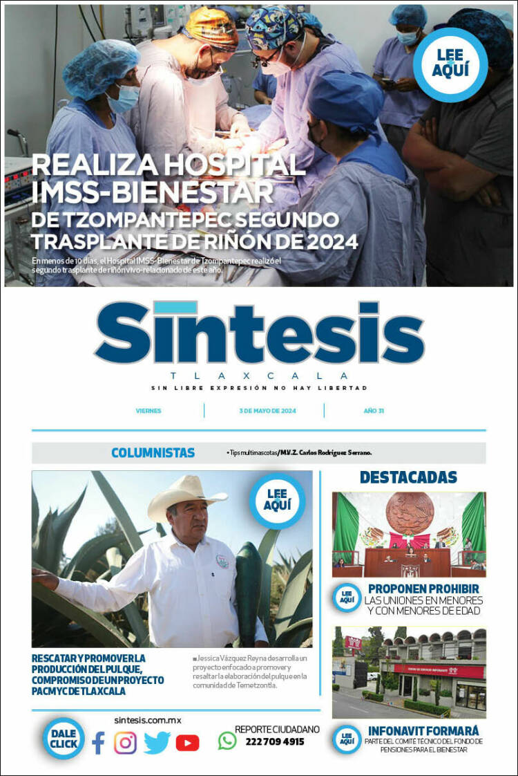 Portada de Síntesis de Tlaxcala (México)