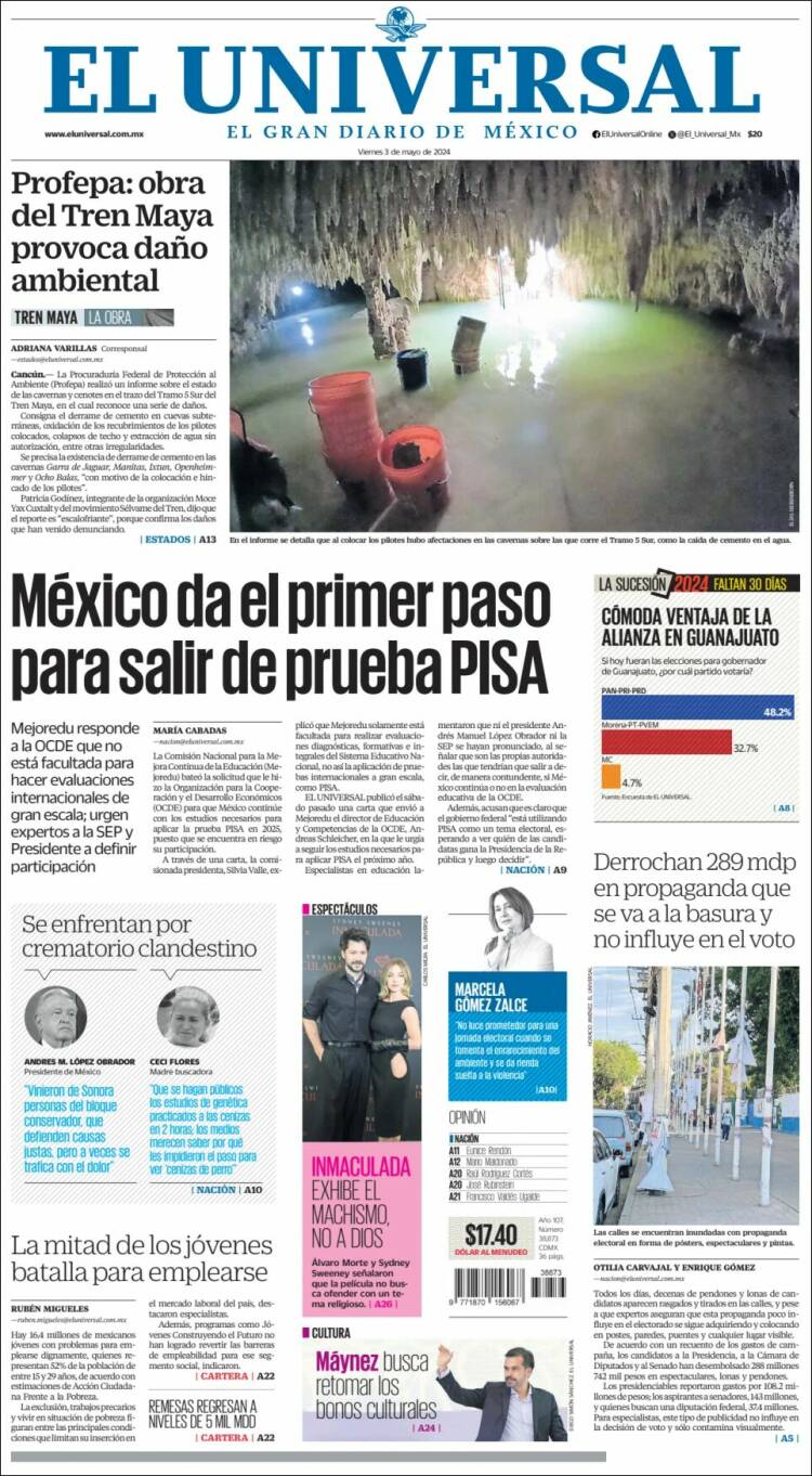 Portada de El Universal (México)