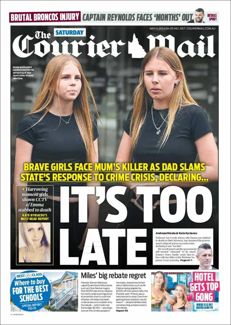 Portada de The Courier-Mail (Australia)