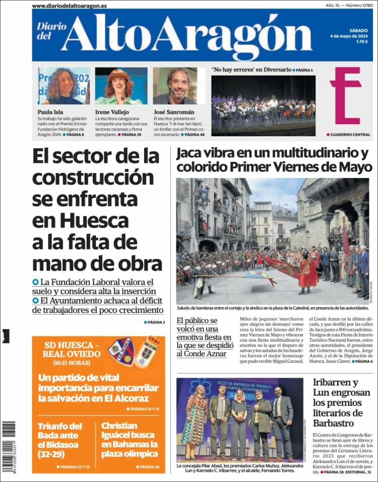 Portada de Diario del AltoAragón (España)