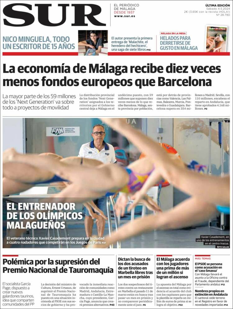 Portada de Diario el Sur (España)