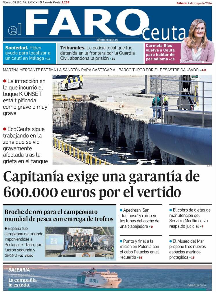 Portada de El Faro de Ceuta (España)