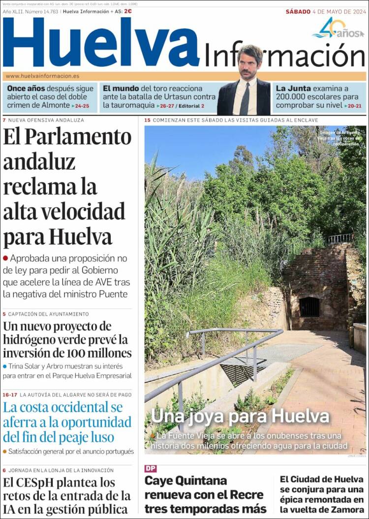 Portada de Huelva Información (España)