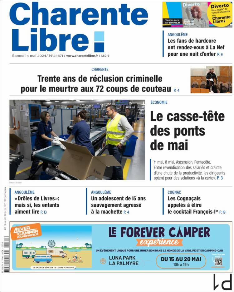 Portada de Charente Libre (Francia)