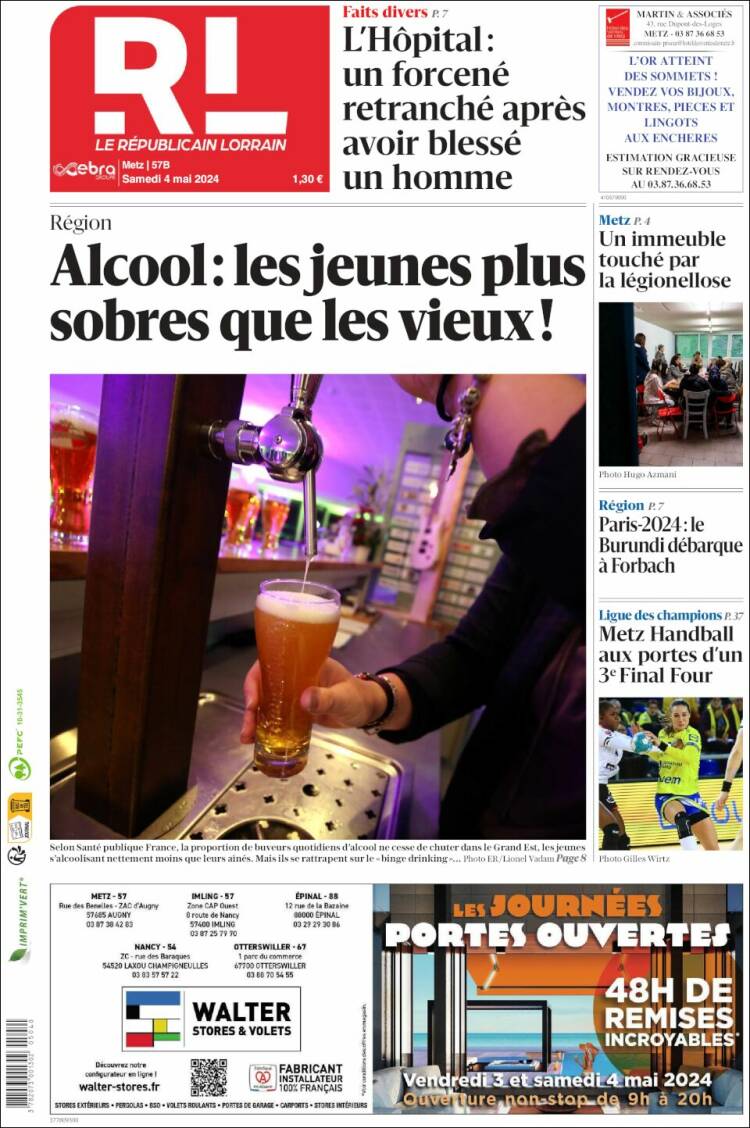 Portada de Le Republicain Lorrain (Francia)