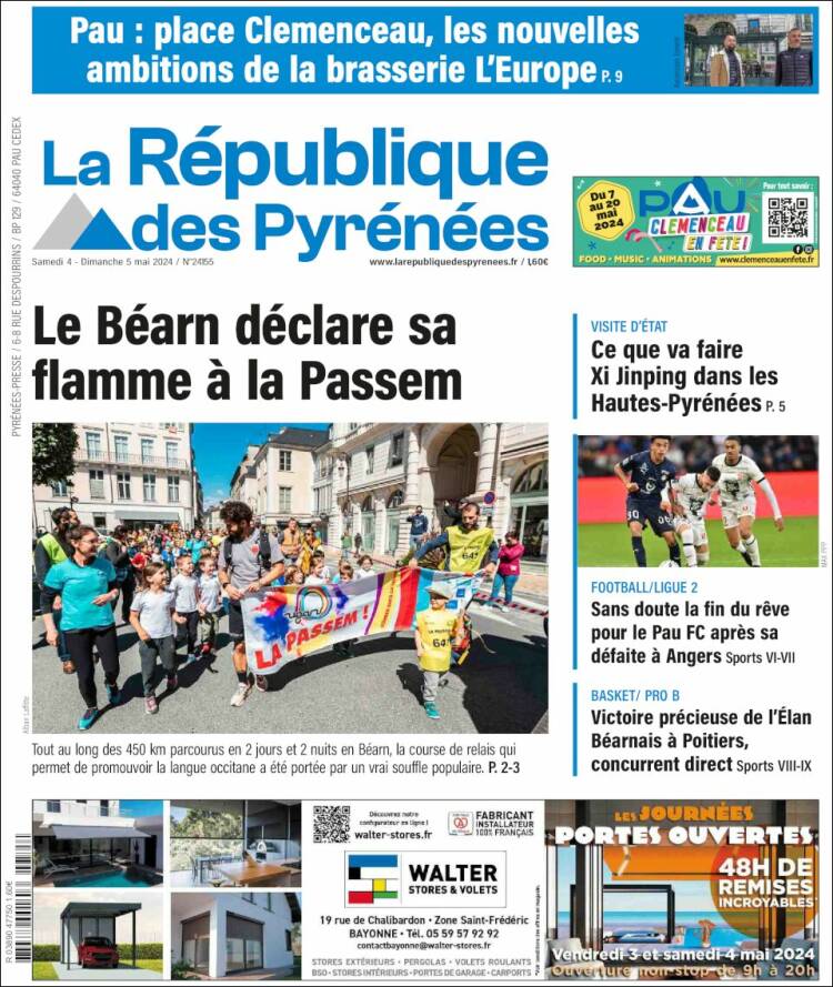Portada de La République des Pyrénées (Francia)