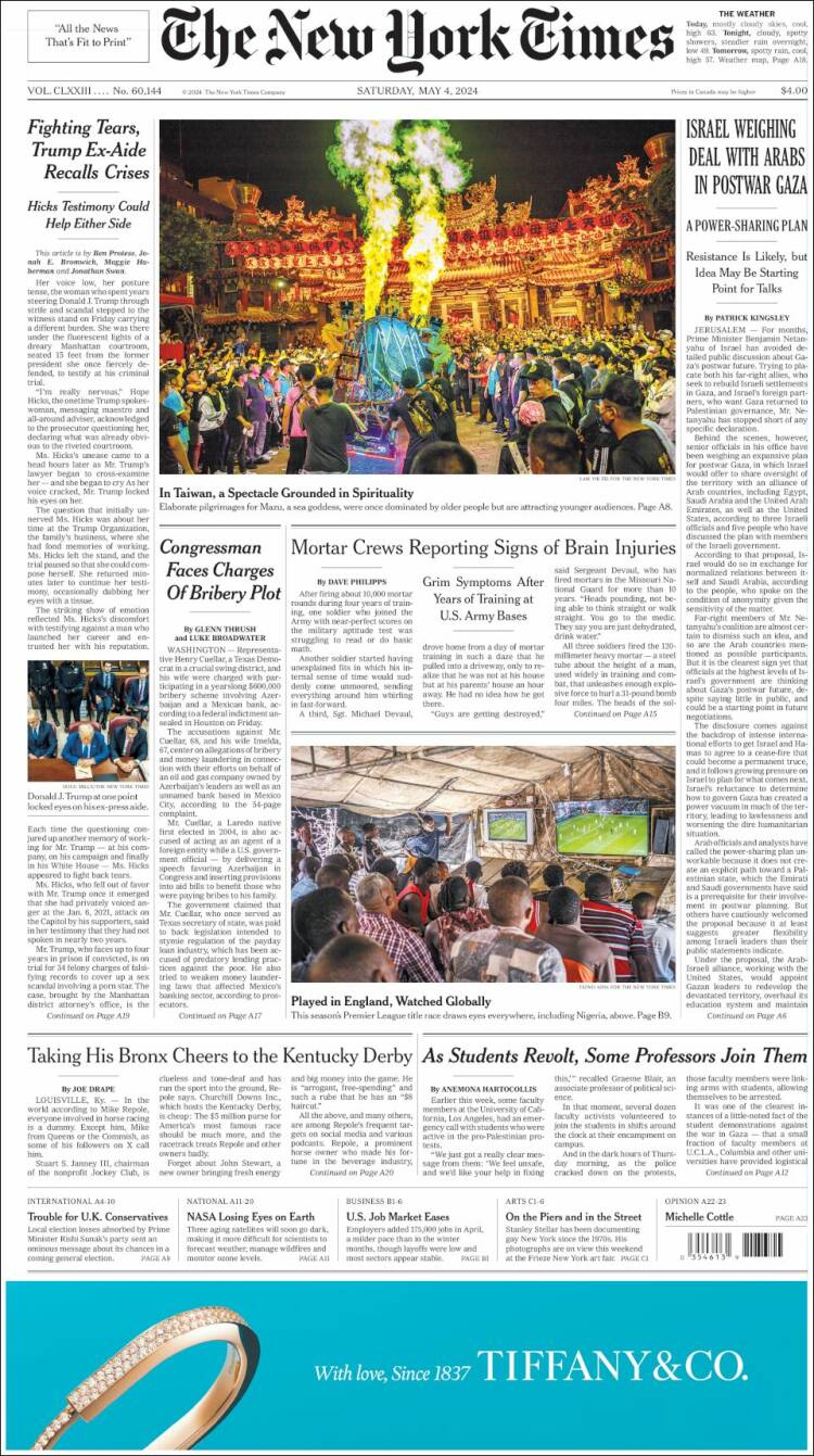 Portada de New York Times (USA)