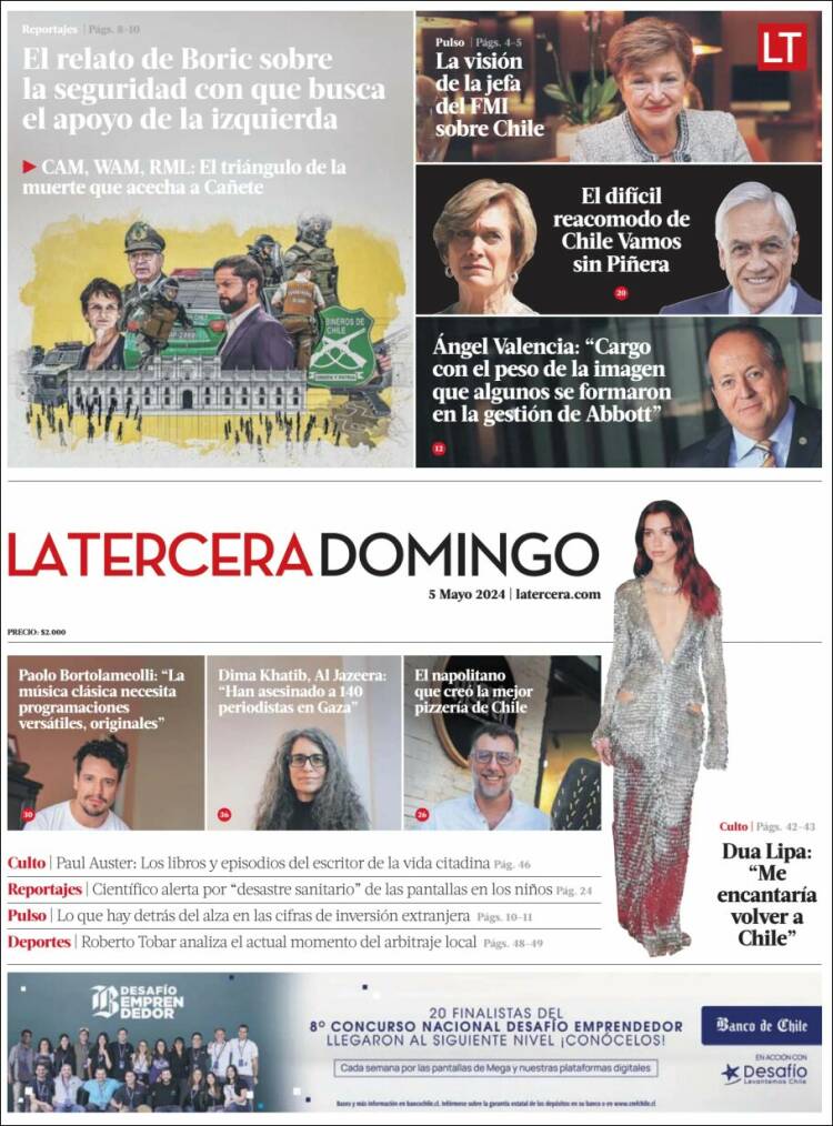 Portada de La Tercera (Chile)