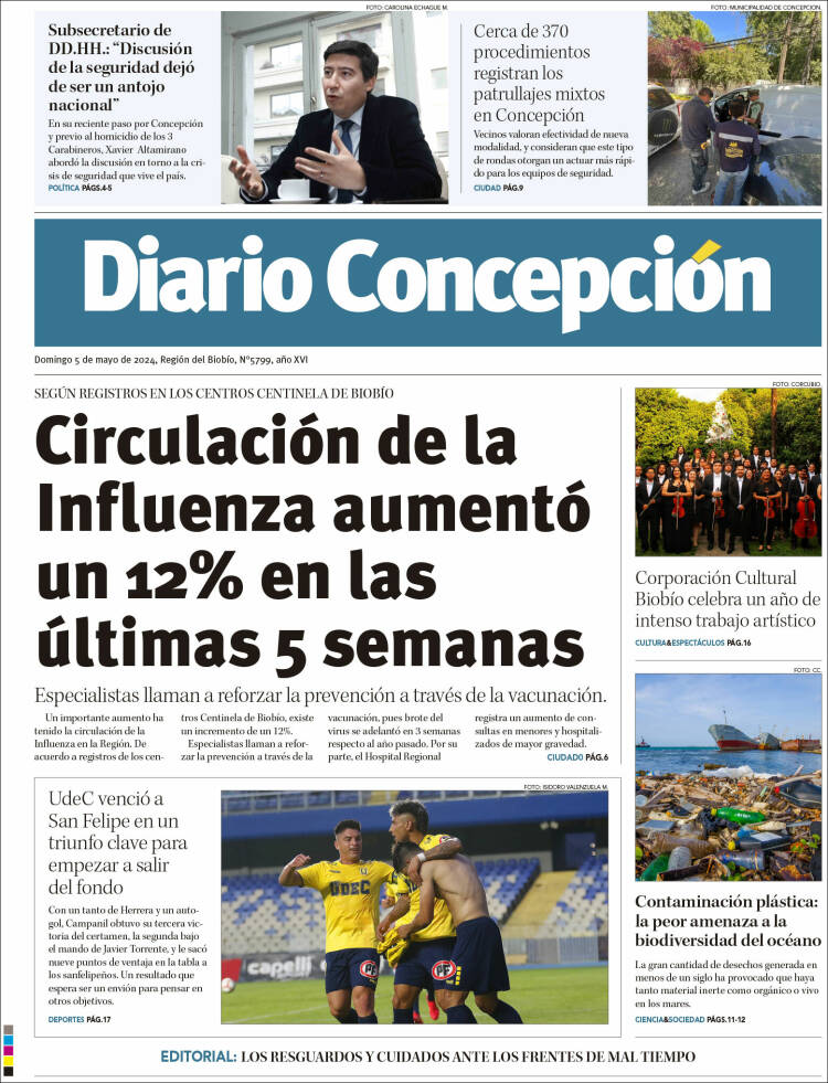 Portada de Diario de Concepción (Chile)