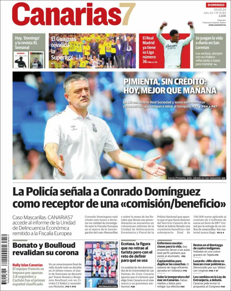 Portada de Canarias 7 (España)