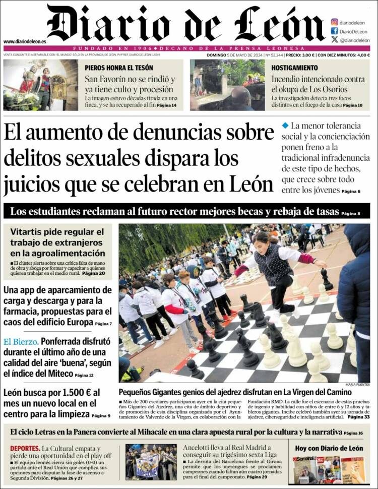 Portada de Diario de León (España)