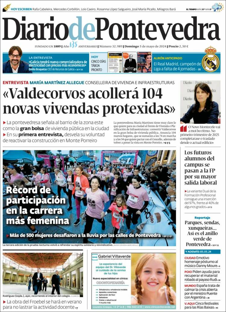 Portada de Diario de Pontevedra (España)