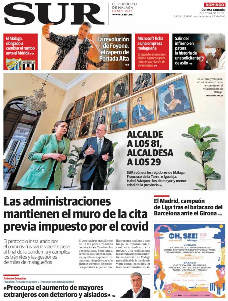 Portada de Diario el Sur (España)