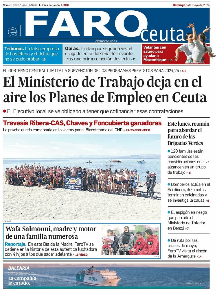 Portada de El Faro de Ceuta (España)