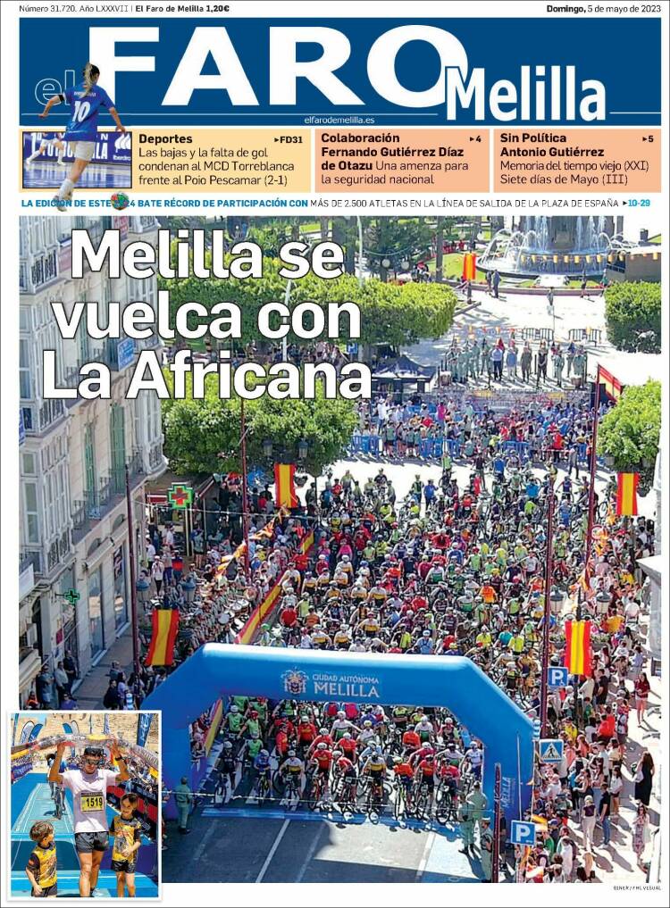 Portada de El Faro de Melilla (España)