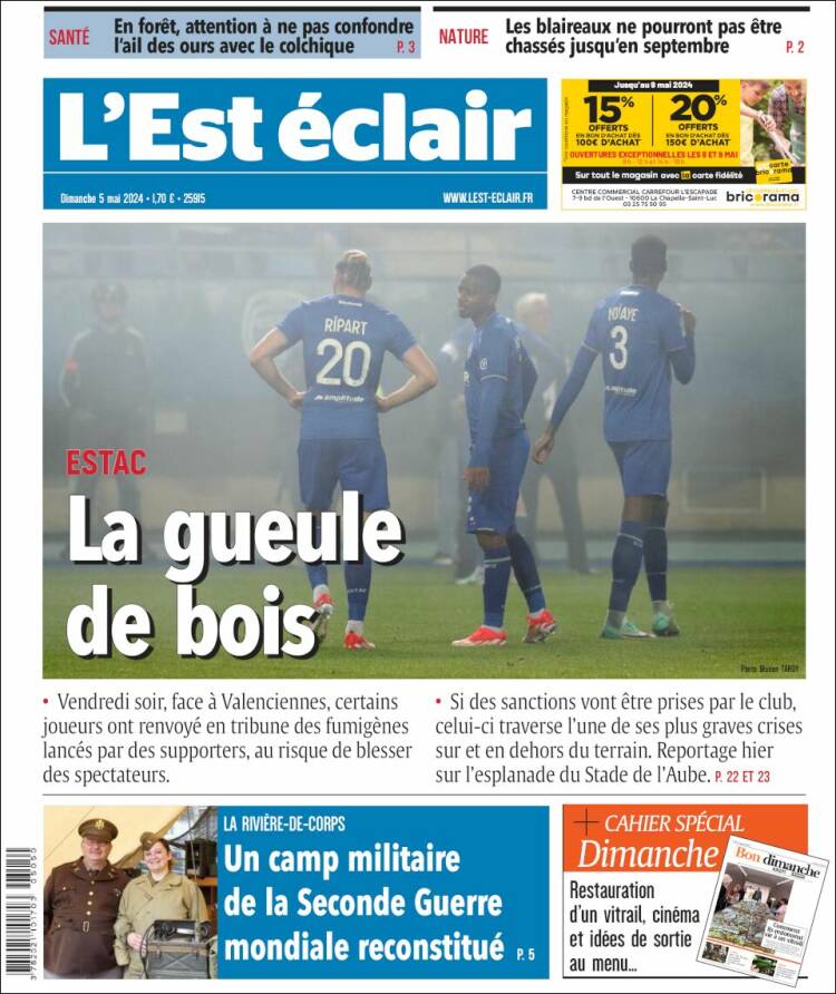 Portada de L'Est Eclair (Francia)