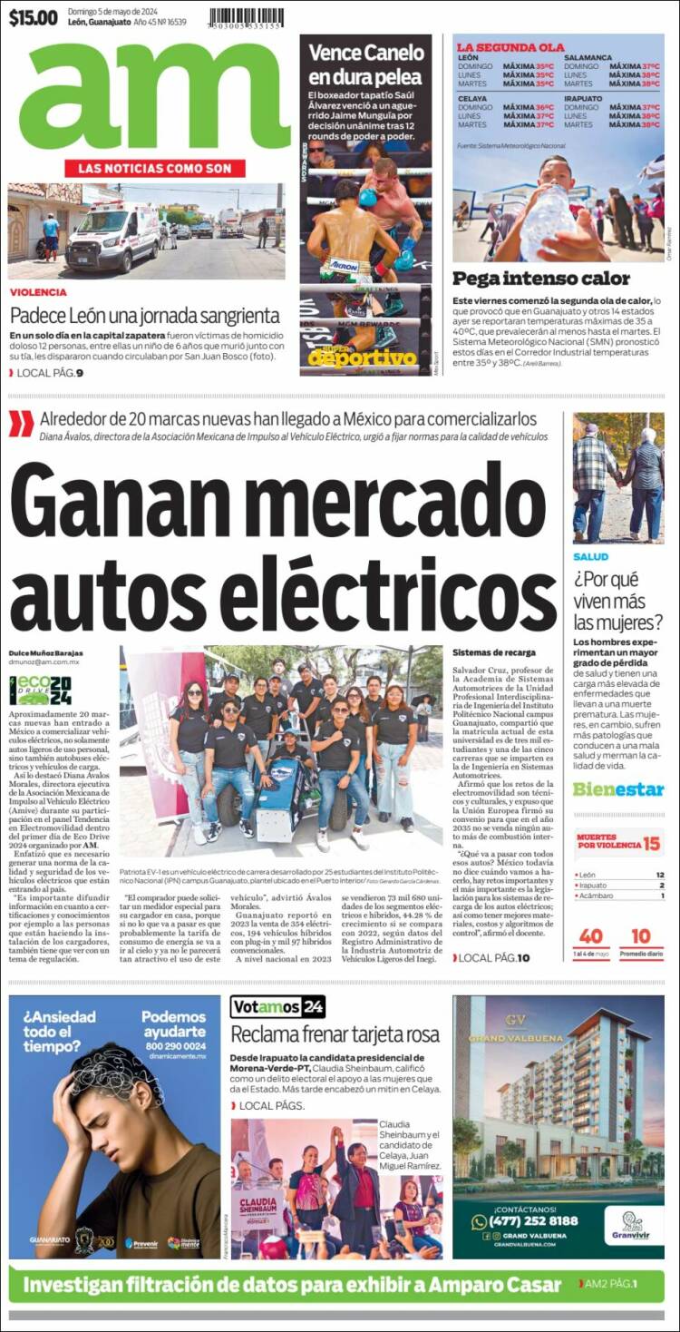 Portada de Al Día A.M. (México)