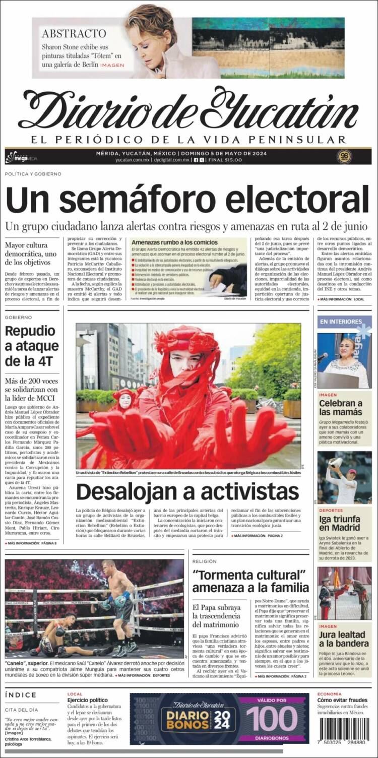 Portada de Diario de Yucatán (México)