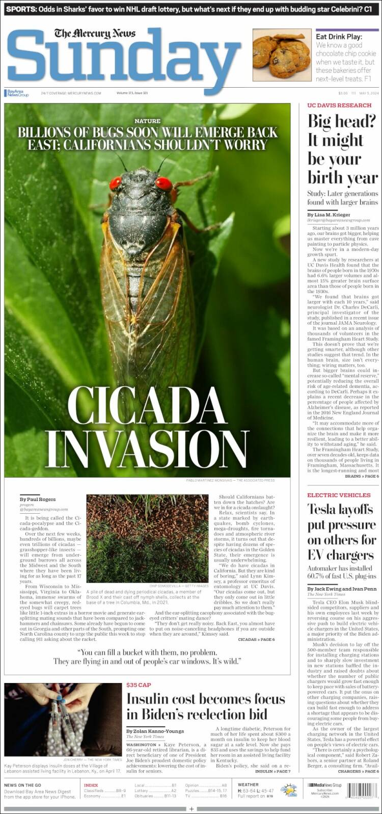 Portada de San Jose Mercury News (USA)