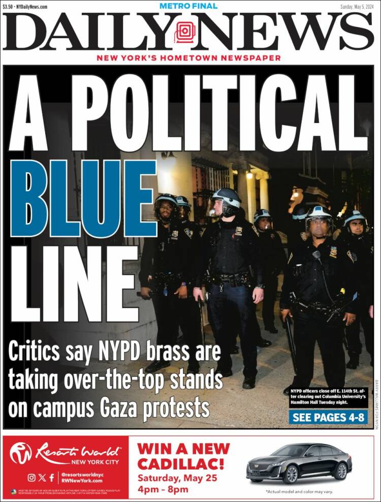 Portada de Daily News - New York (USA)