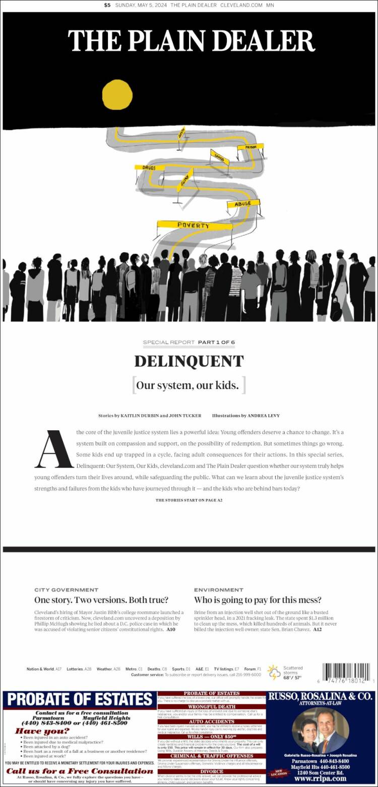 Portada de The Plain Dealer (USA)