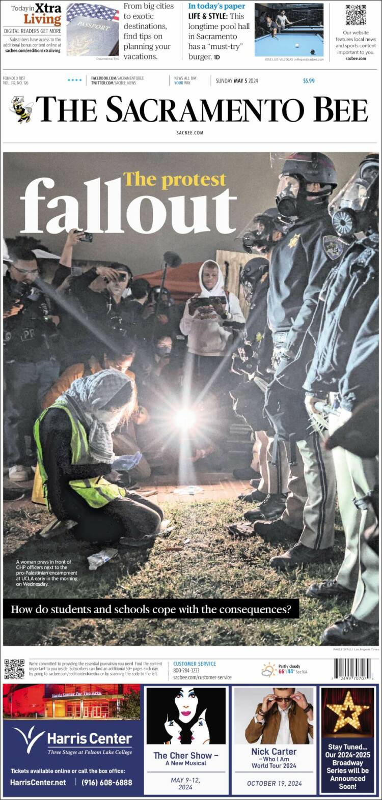 Portada de The Sacramento Bee (USA)