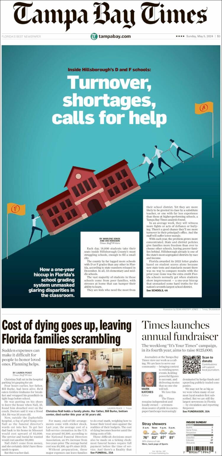 Portada de Tampa Bay Times (USA)