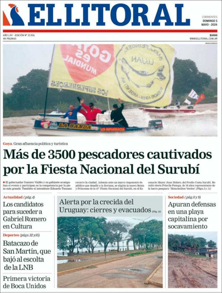 Portada de El Litoral Corrientes (Argentina)