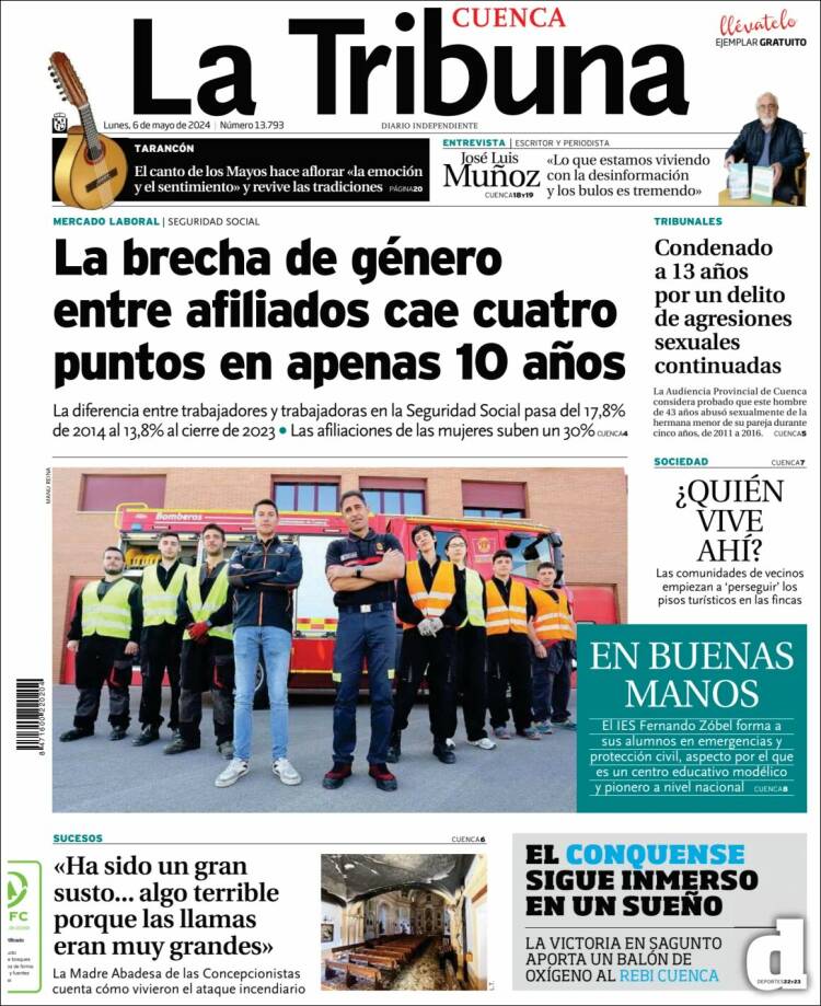 Portada de La Tribuna de Cuenca (España)