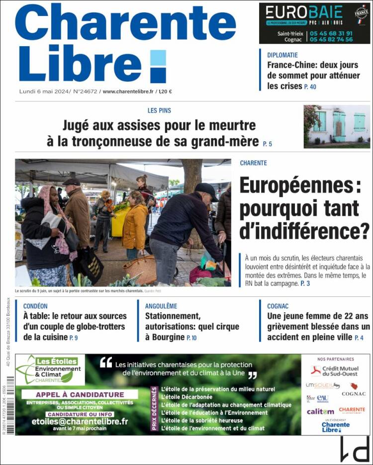 Portada de Charente Libre (Francia)