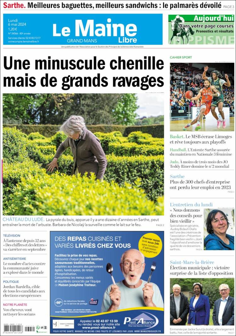 Portada de Le Maine Libre (Francia)