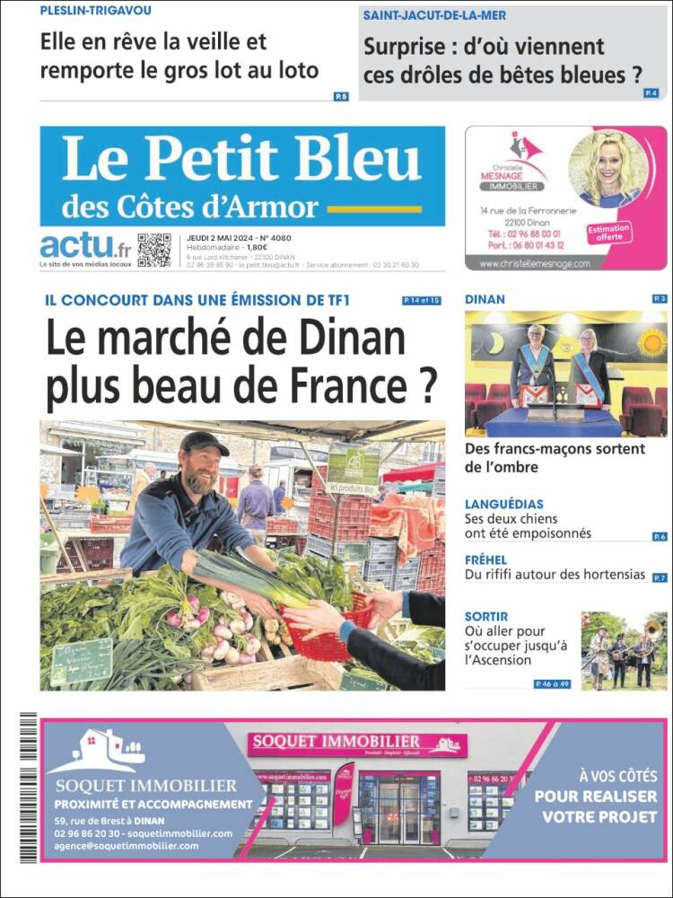 Portada de Le Petit Bleu (Francia)