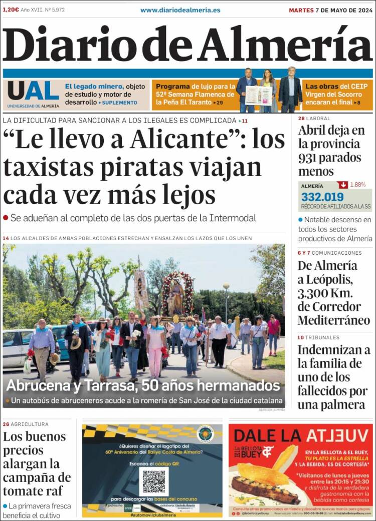 Portada de Diario de Almería (España)